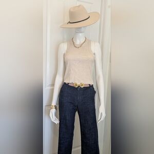 Aerie Ribbed Crop Top in Light Beige M